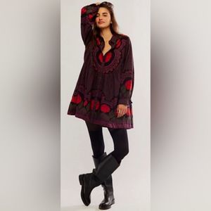 NWT- free People Smell The Roses Mini Dress